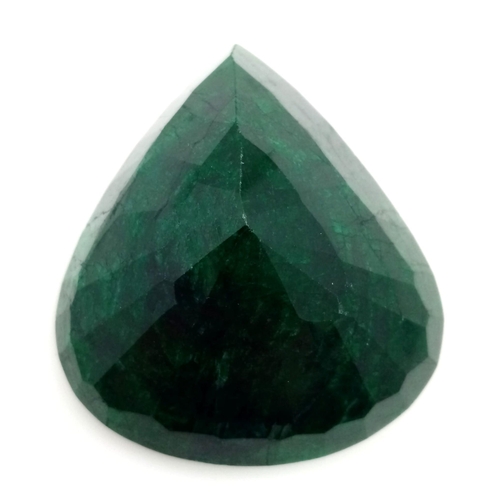 660 - A Large 415.15ct Natural Emerald. Pear Shaped with a GLI Certificate. Earth Mined and colour enhance... 