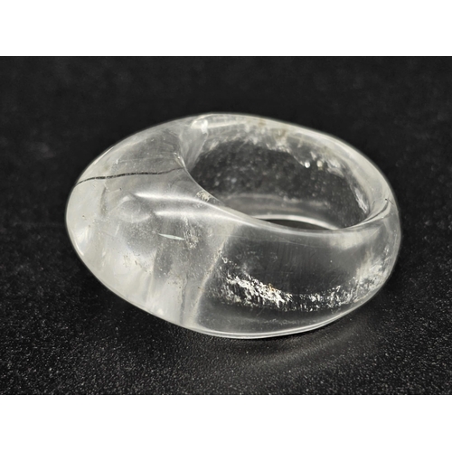 755 - A rutilated quartz ring, size: O1/2, weight: 9.3 g.