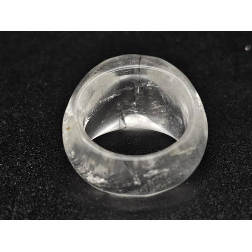 755 - A rutilated quartz ring, size: O1/2, weight: 9.3 g.