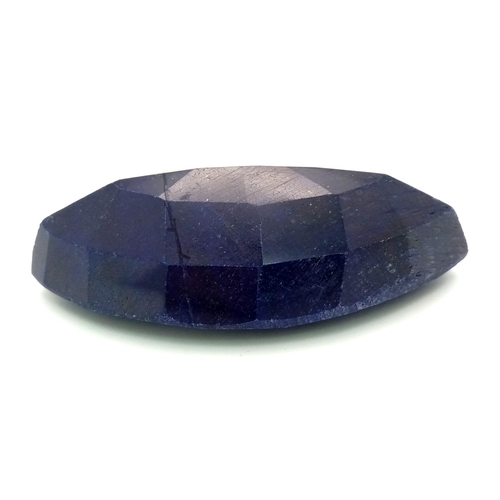 900 - A 394ct Faceted Natural Blue Sapphire. Marquise Shape. GLI Certified. Colour enhanced. Comes in a pr... 