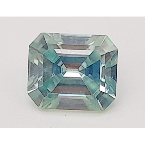 1298 - A 3.50ct Rectangular Blue Moissanite. GLI certified.