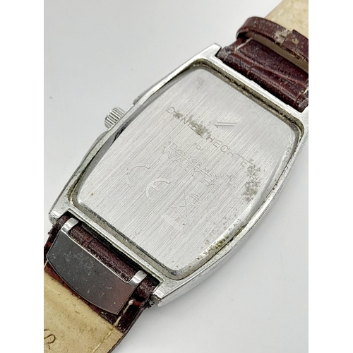 783 - A DANIEL HECHTER - PARIS gents watch. Stainless steel case  45 x 35 mm, silver tone dial with three ... 