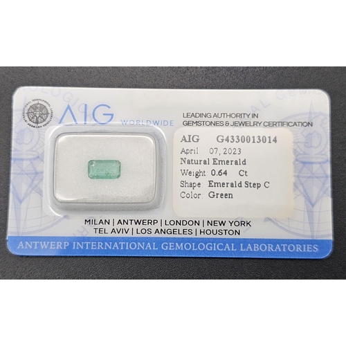 955 - A 0.64ct Zambian Oval Emerald Gemstone in a Sealed Blister Pack. AIG Milan Certified - Near eye Clea... 