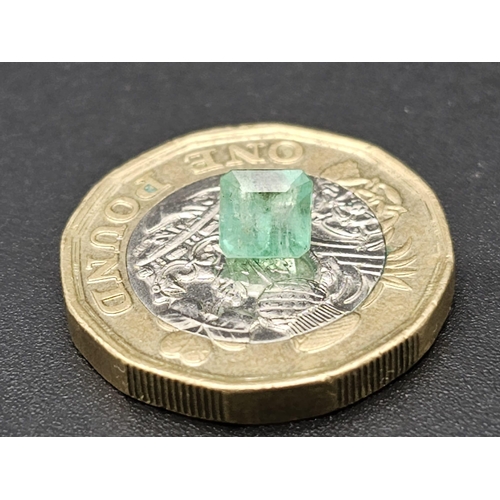 740 - A 0.77ct Step Cut Panjshir-Mined Afghan Emerald Gemstone. GGI Certified. Emeralds from Panjshir Afgh... 