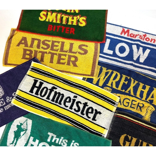 940 - A Selection of Ten Vintage Pub Beer Towels - Includes: Guinness, Wrexham Lager and Hoffmeister!