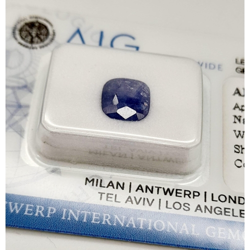 1368 - A 2.11ct Natural Blue Sapphire Gemstone in a Sealed Blister Pack. AIG Milan Certified.