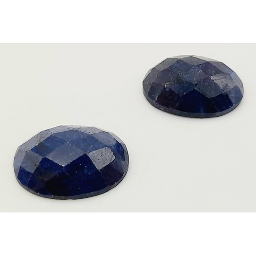 1156 - A 19.20ct of 2pcs of Natural Faceted Blue Sapphire, in an Oval mix cut shape. Comes with a GLI certi... 