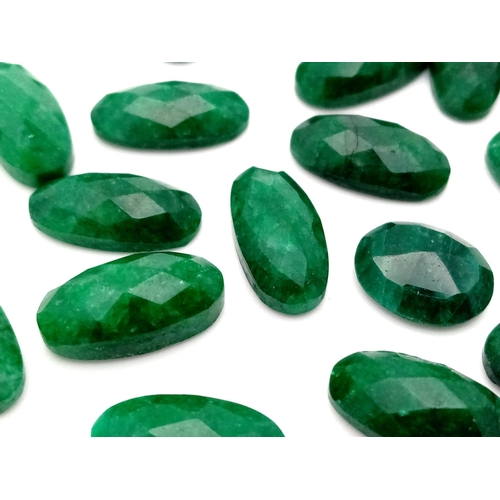 548 - A 97.40ct of Faceted Emerald Lot, in an Oval Shapes cut. The Lot include 28 pcs of gemstones.