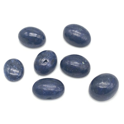 815 - A 59.30ct of Cabochon Blue Sapphires Lot, in the Oval Shapes cut. The lot include 7 pieces of gemsto... 