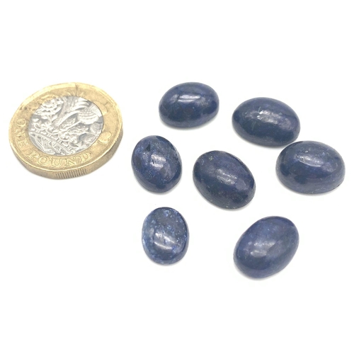 815 - A 59.30ct of Cabochon Blue Sapphires Lot, in the Oval Shapes cut. The lot include 7 pieces of gemsto... 