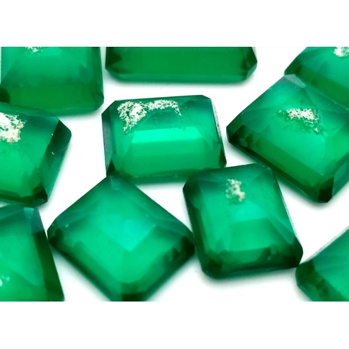 908 - A 101.30ct of Natural Faceted Green Onyx Lot, include 12 Pcs. In Rectangular Shapes and comes with a... 