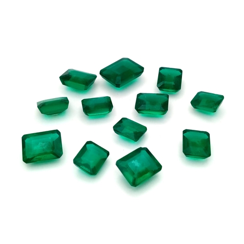 908 - A 101.30ct of Natural Faceted Green Onyx Lot, include 12 Pcs. In Rectangular Shapes and comes with a... 