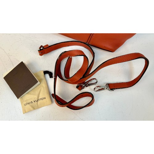 991 - A Louis Vuitton Parnasea Lockit-Rockit Burnt Orange Leather and Python Handled Handbag. Silver-tone ... 