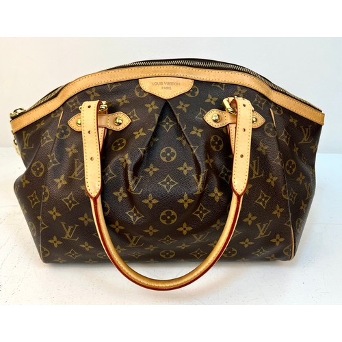 A Louis Vuitton Tivoli Top-Handle Bag. Brown LV monogram canvas. Leather  trim with gold-tone hardwar