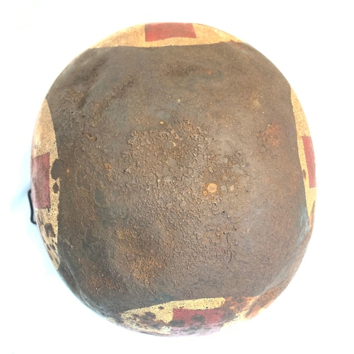 109 - WW2 US Swivel Bale Front Seam Medics Helmet and Liner.