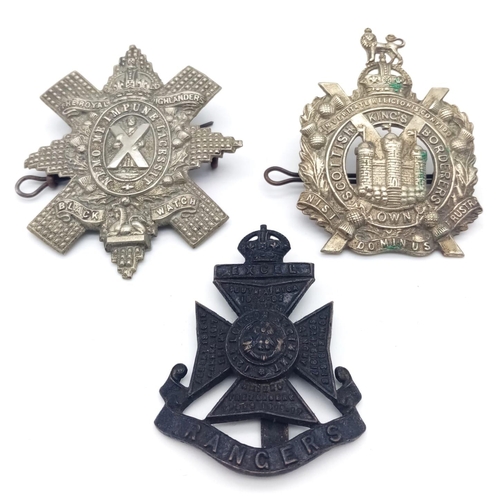 1378 - Three Original Military Badges: A Kings Own Scottish Borderers Officer, 12th London Battalion and a ... 