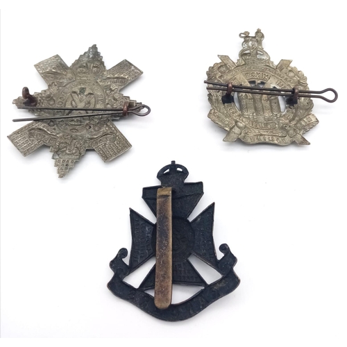 1378 - Three Original Military Badges: A Kings Own Scottish Borderers Officer, 12th London Battalion and a ... 