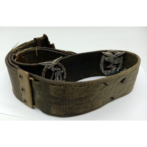 172 - WW2 British Belt with German Badges.