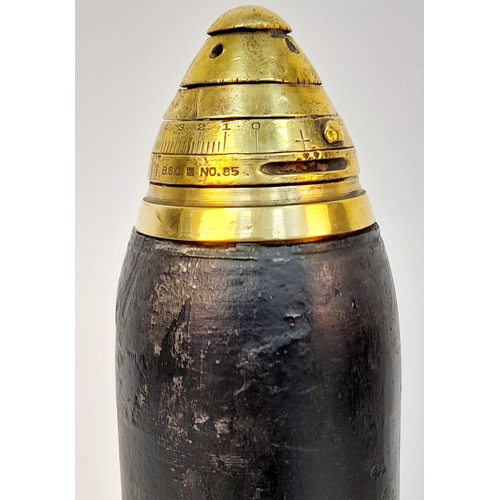 179 - INERT WW1 British Cut Away 18 Pdr. Shrapnel Shell Dated 1917. No International Shipping is available... 