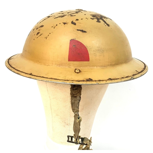 242 - WW2 British 4th Infantry Division Royal Northumberland Fusiliers Helmet (M.G. Battalion). Found in I... 