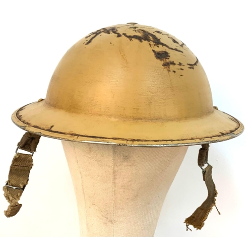 242 - WW2 British 4th Infantry Division Royal Northumberland Fusiliers Helmet (M.G. Battalion). Found in I... 