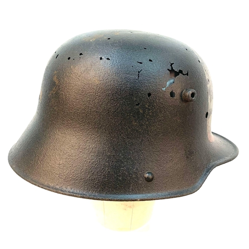 250 - WW1 German M16 Stalhelhm Helmet. Found on the Western Front with post war memorial painting.