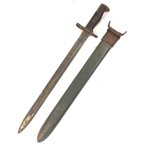 341 - WW2 Pacific Relic USMC 16” Bayonet Dated 1942. Maker: U. FH found on the Island of Saipan.