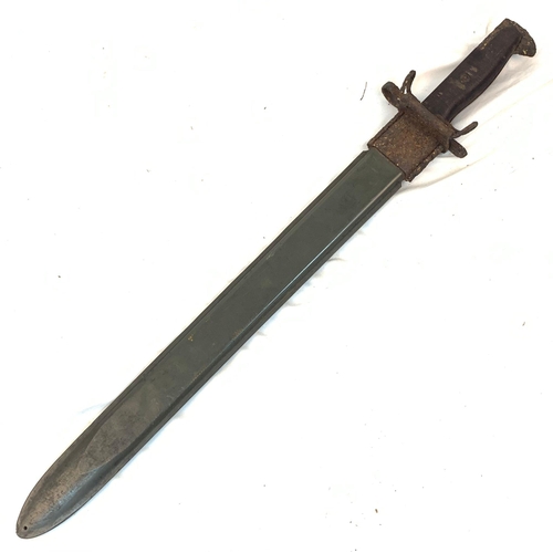 341 - WW2 Pacific Relic USMC 16” Bayonet Dated 1942. Maker: U. FH found on the Island of Saipan.