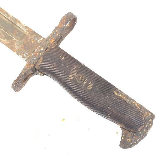 341 - WW2 Pacific Relic USMC 16” Bayonet Dated 1942. Maker: U. FH found on the Island of Saipan.