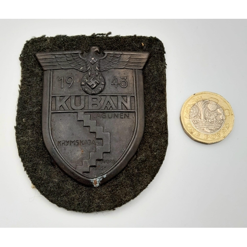 391 - 3rd Reich Kuban Campaign Shield. Nice original example.