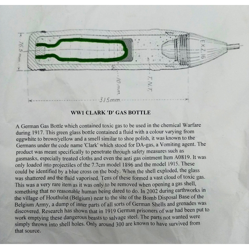 410 - WW1 Clark ‘D’ Gas Bottle.