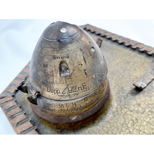 446 - INERT WW1 British Somme Relic N° 80 Shrapnel Shell Fuze Dated 7/16 (Battle of the Somme) made into a... 