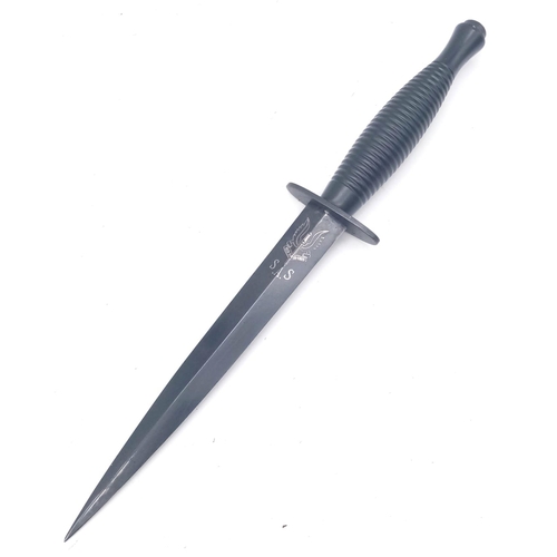 562 - British Made Current Day Commando Dagger with S.A.S Badge Etched on the Blade.