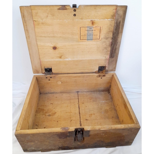 601 - WW2 German 7.92 Mauser K-98 Ammo Box Label Reads “Wooden Bullet Blank”.