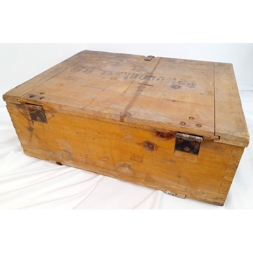 601 - WW2 German 7.92 Mauser K-98 Ammo Box Label Reads “Wooden Bullet Blank”.