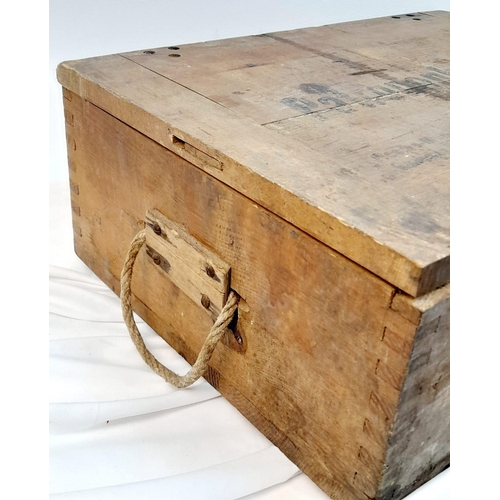 601 - WW2 German 7.92 Mauser K-98 Ammo Box Label Reads “Wooden Bullet Blank”.