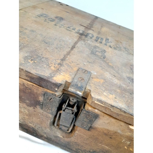 601 - WW2 German 7.92 Mauser K-98 Ammo Box Label Reads “Wooden Bullet Blank”.