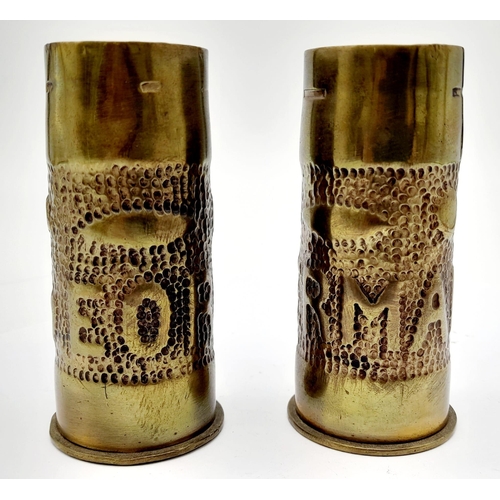 850 - INERT WW1 German Pair of Trench Art 37mm Shell Cases. No International Shipping is available on this... 