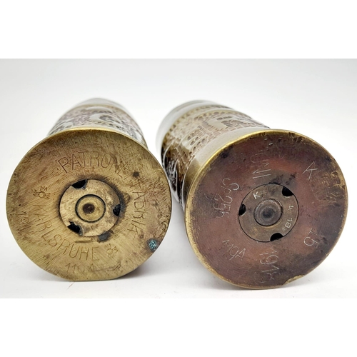 850 - INERT WW1 German Pair of Trench Art 37mm Shell Cases. No International Shipping is available on this... 