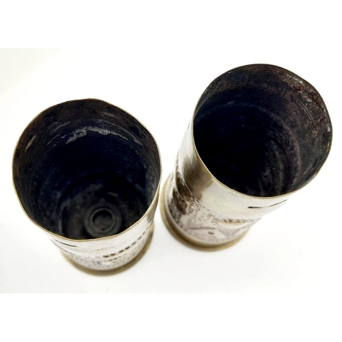 850 - INERT WW1 German Pair of Trench Art 37mm Shell Cases. No International Shipping is available on this... 