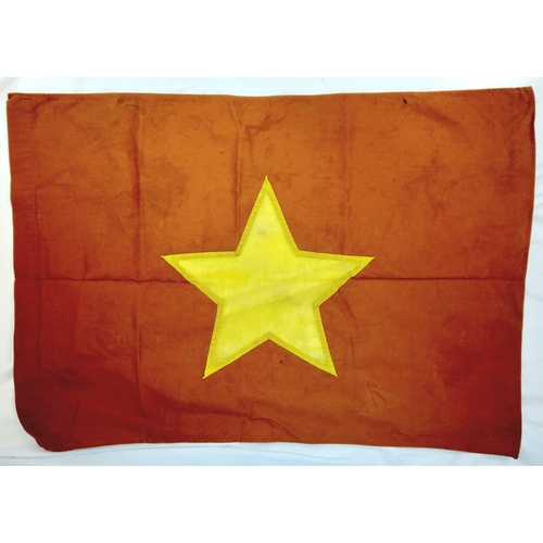 883 - Vietnam War Era N.V.A (North Vietnamese Army) Flag. Measures approximately 55x75cm.