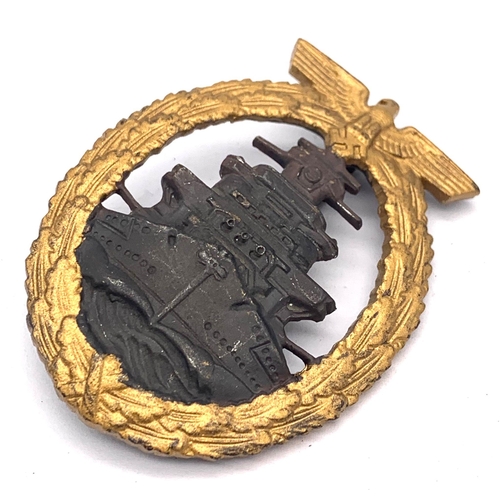 271 - WW2 German Kriegsmarine High Seas Badge. Awarded for service to the crews of the High Seas Fleet, co... 