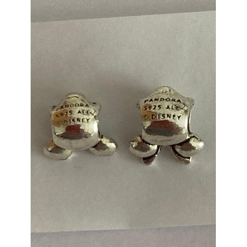 588 - Genuine PANDORA Official Mickey and Minnie SILVER CHARMS. Having all the correct markings, please se... 