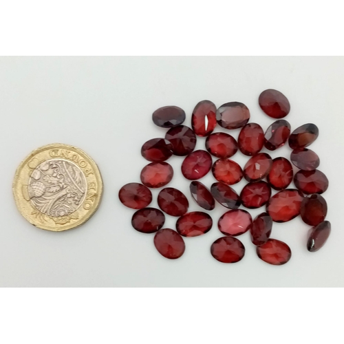 613 - A Parcel of 32 Oval Cut Garnets 62.52 Carats, Ready to be Set in Jewellery.