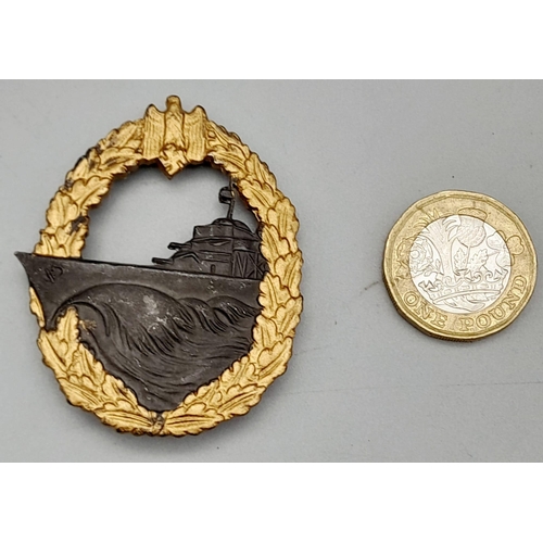 68 - WW2 German Kriegsmarine Destroyer Badge. Maker: S.H.U.C.O.