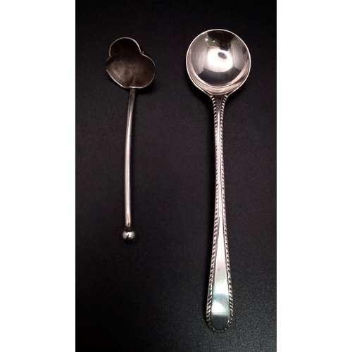 760 - Two Excellent Condition Antique Silver Medicine Spoons, One Hallmarked London 1902 and Stamped. 10cm... 