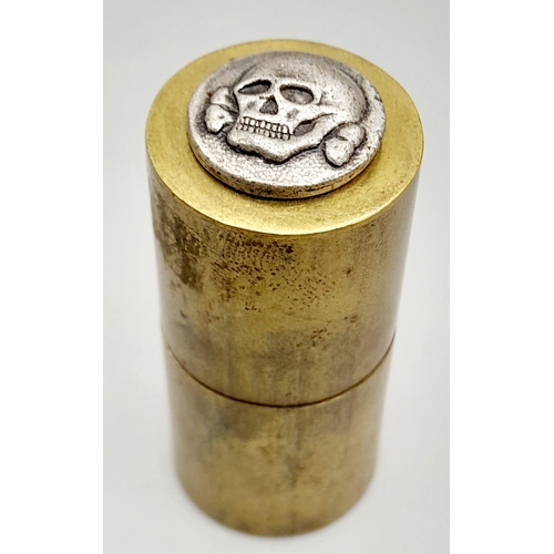 835 - WW2 German Petrol Lighter with a Waffen SS Death Head Button on the top. No International Shipping i... 