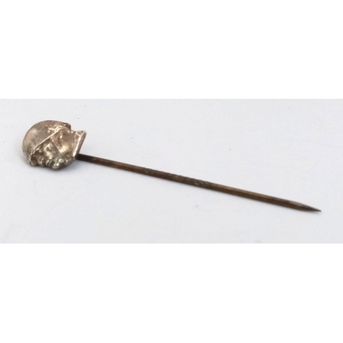 844 - WW2 Italian Mussolini Head Fascist Stick Pin.