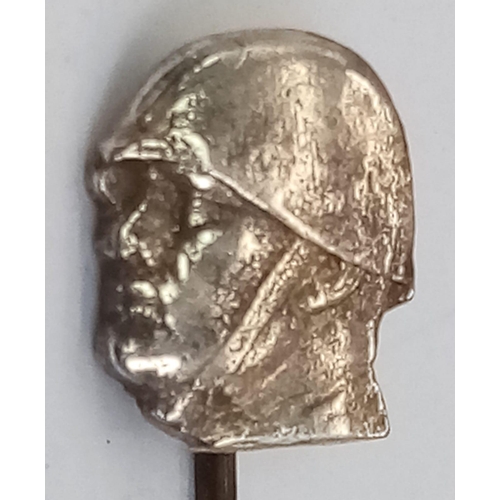 844 - WW2 Italian Mussolini Head Fascist Stick Pin.