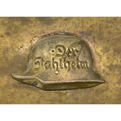 864 - WW1 German Veterans Desk Top Cigarette Case “Der Stahlhelm”.